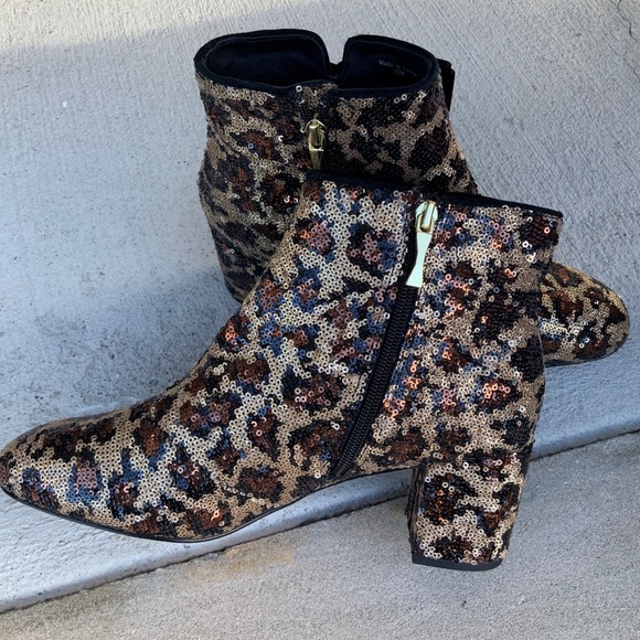 Kate Spade Leopard “Langley” Sequin Booties - Picture 6 of 10